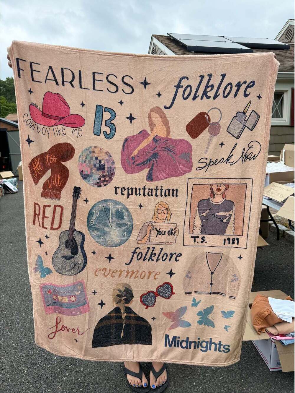Taylor Swift Inspired Eras Album Collage Plush Throw Blanket 50” x 60”